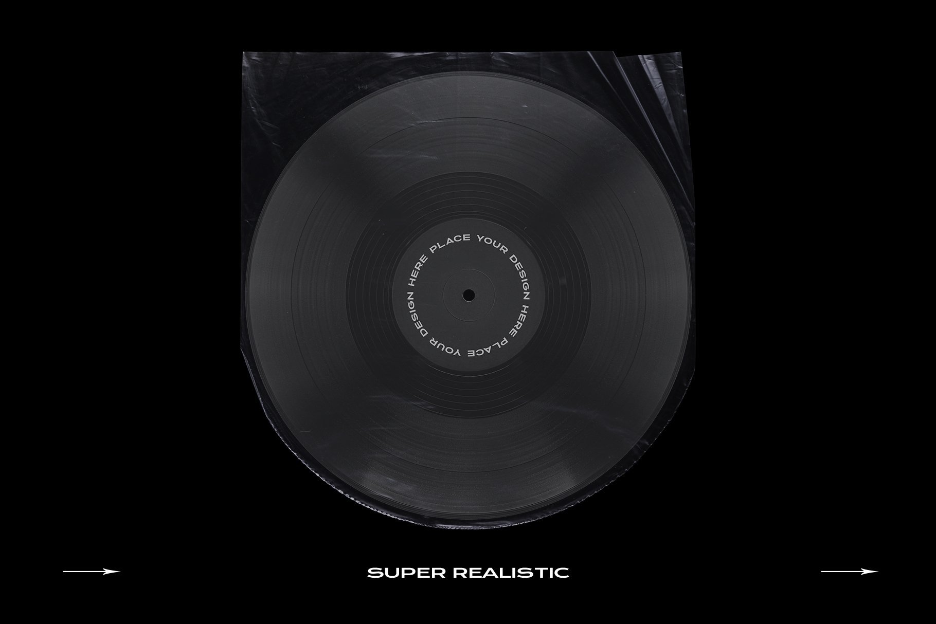 217个高分辨率乙烯基黑胶唱片贴纸塑料袋透明保鲜膜样机模板vinylmock